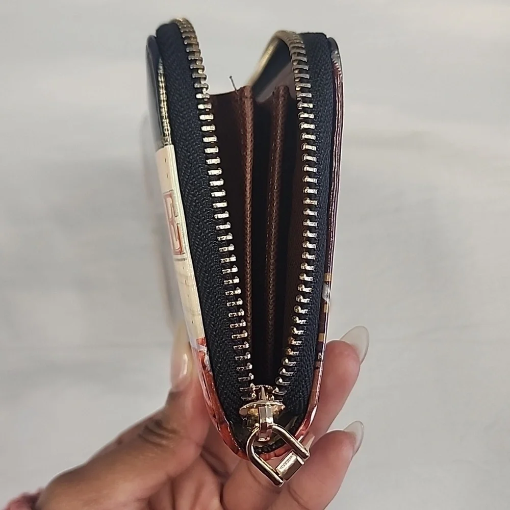Barack & Michelle Obama Magazine Cover Wallet Glossy Zip Clutch Fashion Wallet